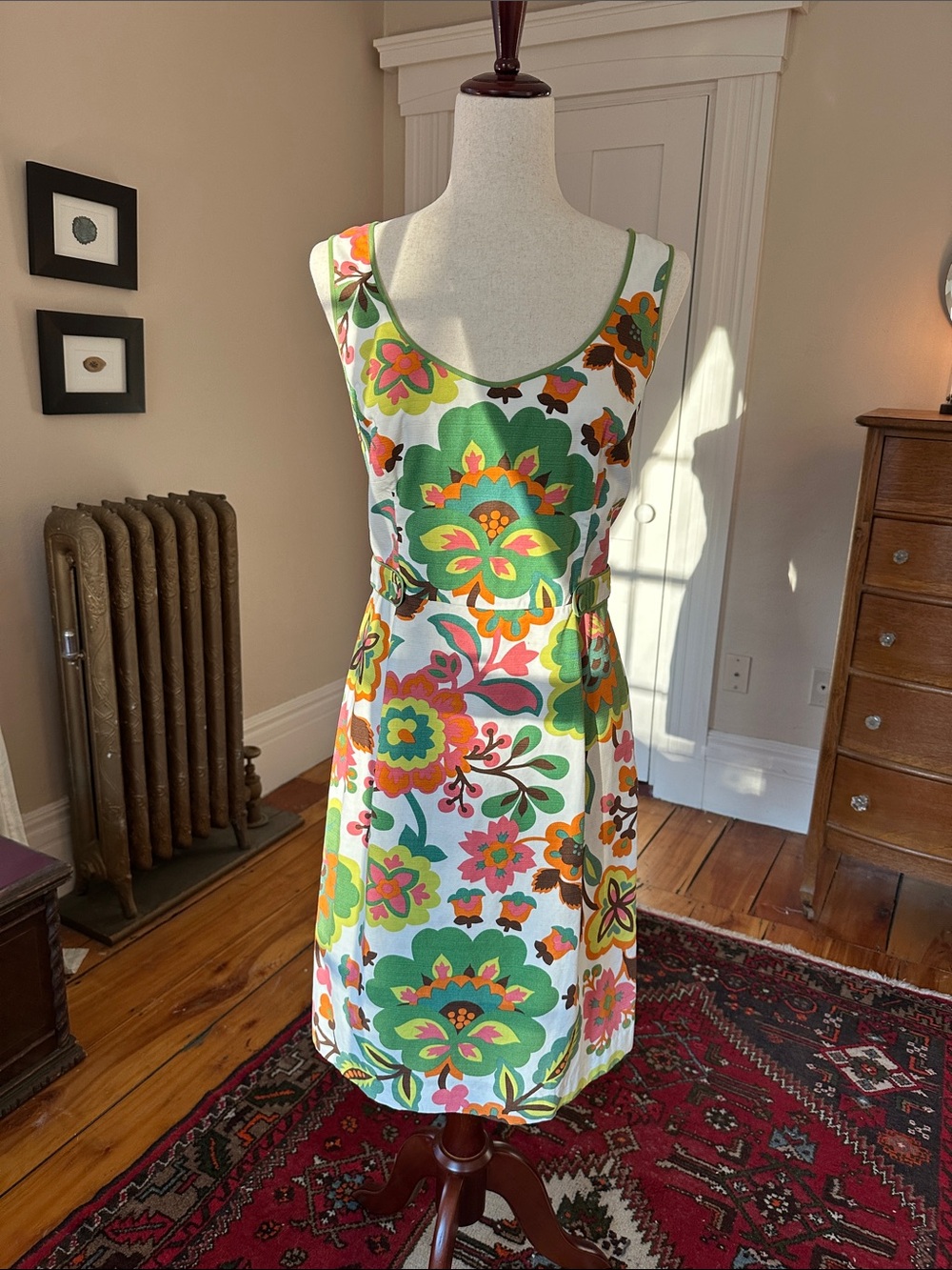 Boden 60s Style Sleeveless Cotton Pencil Dress